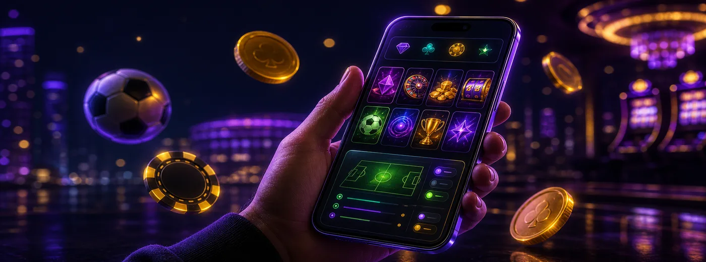 Celular con el lobby móvil de Granawin abierto en la pantalla